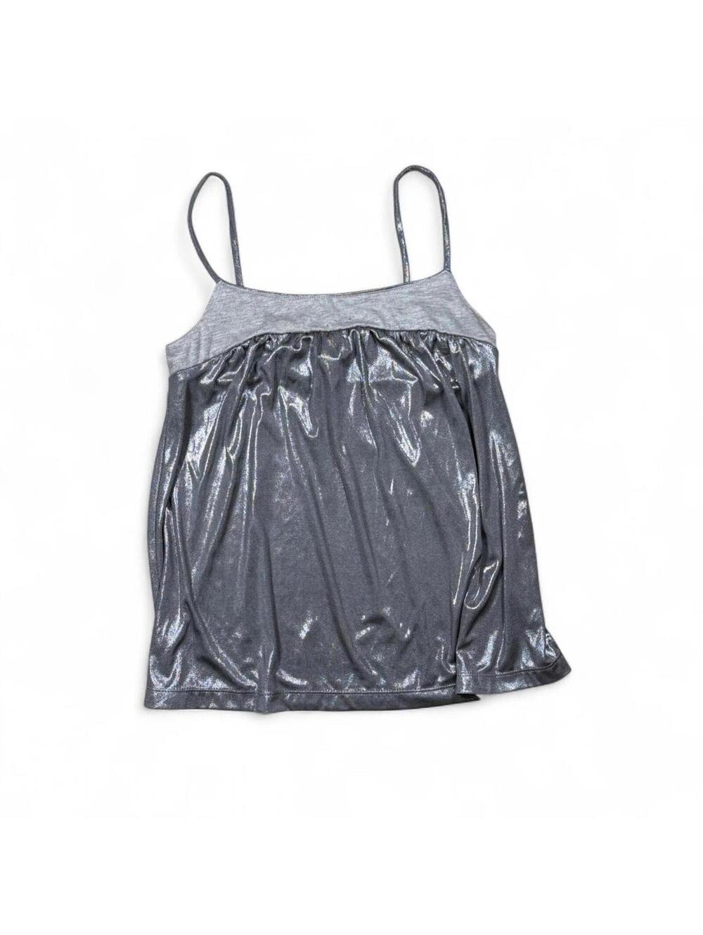 Fairy y2k vintage silver metallic tank top
